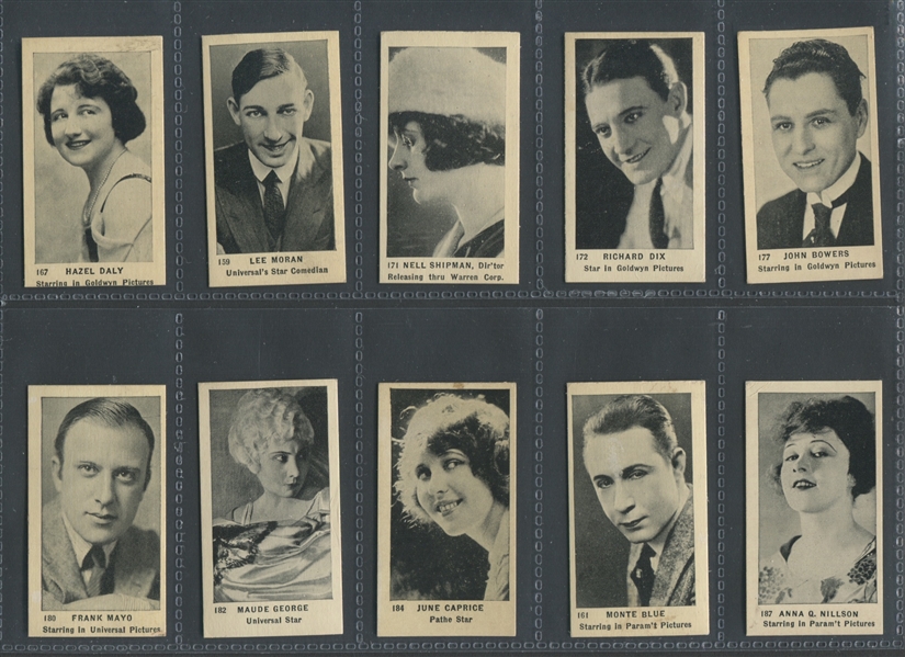 T85 Stroller's Tobacco Movie Actors and Actresses Lot of (57) from Series 2B