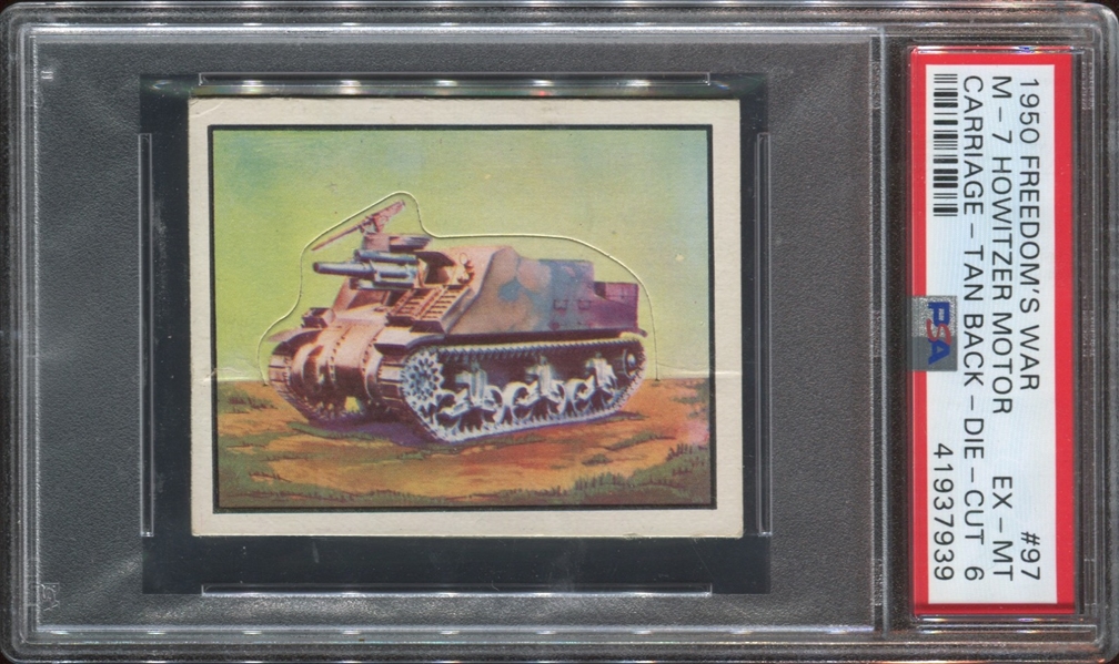 1950 Topps Freedom's War Lot of (2) PSA6 EX-MT with #97 Tank