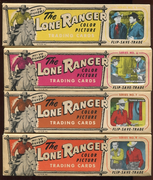 W536 Ed-U-Card Lone Ranger Complete Set of 120 on Panels of (3) In Original Boxes