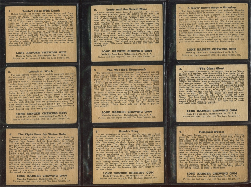 R83 Gum Inc Lone Ranger Complete Set of (48) Cards and Reprint Extension Set