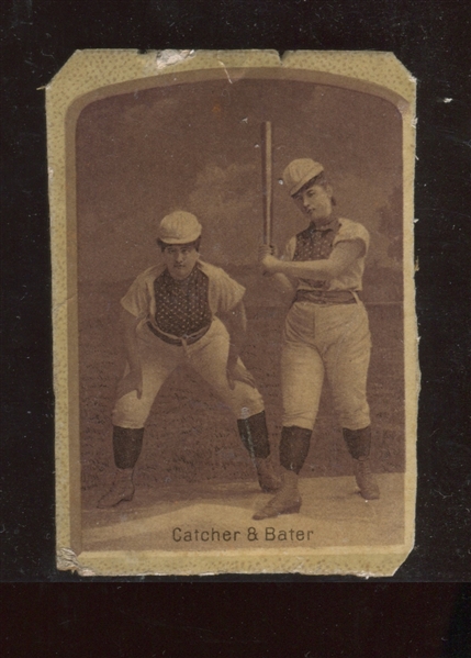 N694? Women's Baseball Players Type Card - Catcher & Bater