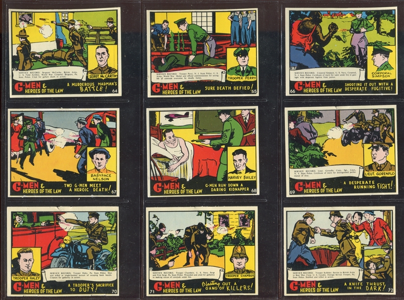 1930's Belgian G-Men and the Heroes of the Law Complete Set of (96) Cards