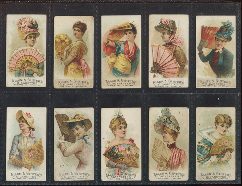 N7 Allen & Ginter Fans of the Period Lot of (20) Cards
