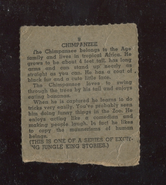 R722-1 Novel Package Jungle King Stories #9 Chimpanzee