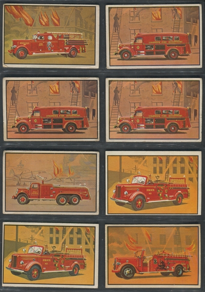 1953 Bowman Fire Fighters (Small Format Backs) Lot of (82) Cards