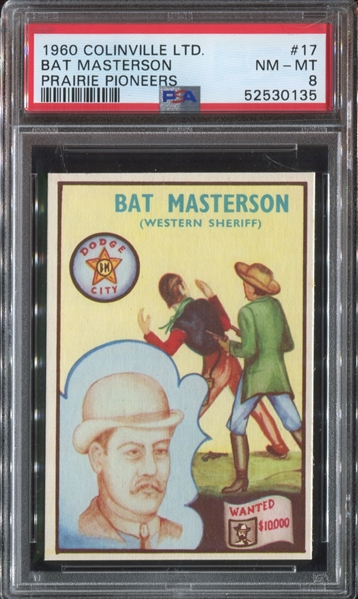 1960 Colinville Prairie Pioneers #17 Bat Masterson PSA8 NM-MT
