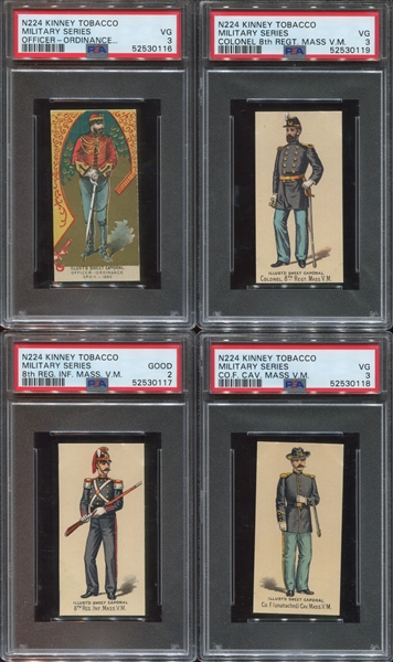 N224 Kinney Military Lot of (8) PSA-Graded Cards
