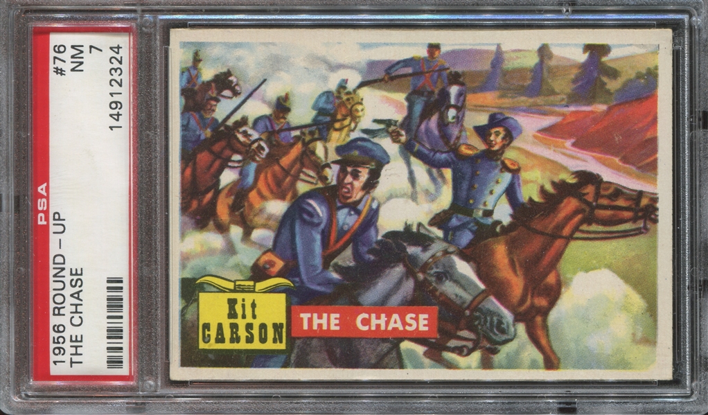 1956 Topps Round-Up #76 The Chase PSA7 NM