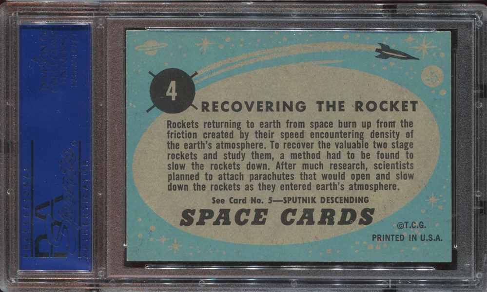 1957 Topps Space Cards #4 Recovering the Rocket PSA7 NM