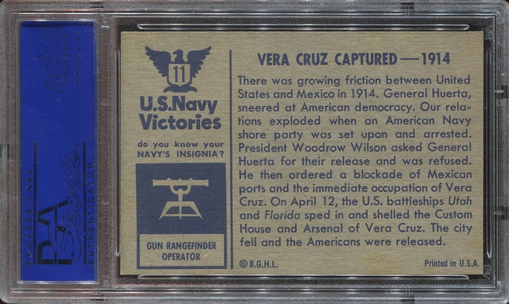 1954 Bowman US Navy Victories #11 PSA NM-MT 8 “Blueback”