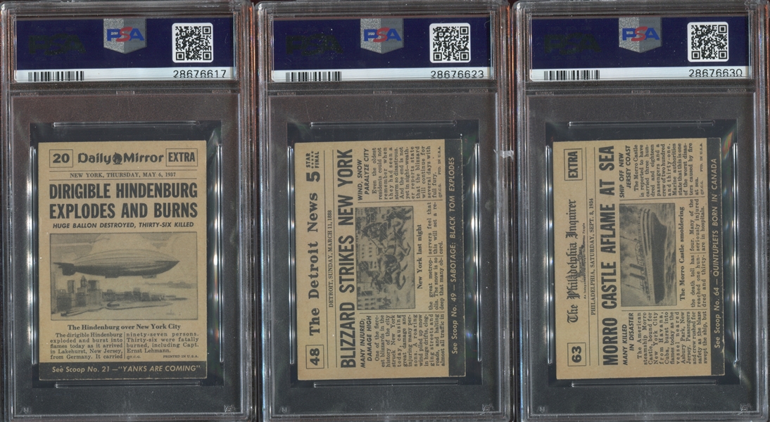 1954 Topps Scoop Lot of (8) PSA-Graded Cards