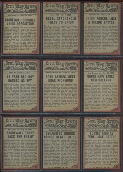 1962 Topps Civil War News Lot of (30) Higher Grade Cards