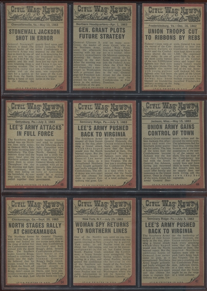 1962 Topps Civil War News Lot of (30) Higher Grade Cards