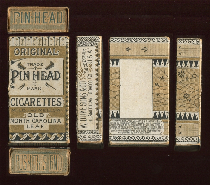 Fantastic 19th Century Duke Tobacco Pin Head Tobacco Slide & Shell Pack