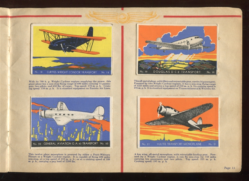F277-2 Heinz Rice Flakes Famous Airplanes (Art Deco Style) Complete Set of (25) In Original Album