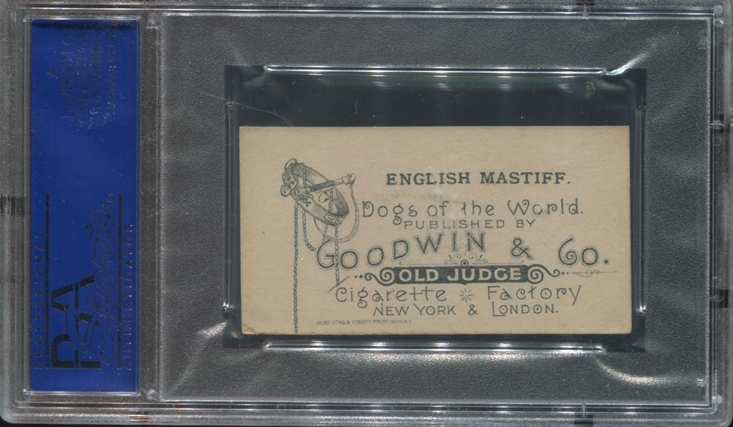 N163 Goodwin Old Judge Dogs of the World English Mastiff PSA6.5 EX-MT+