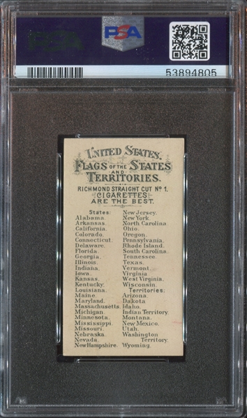 N11 Allen & Ginter Flags of the States & Territories Maine PSA6 EX-MT