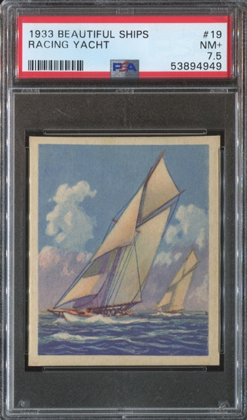 R135 Package Confectionery Beautiful Ships #19 Racing Yacht PSA7.5 NM+