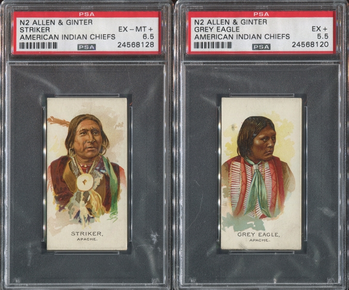 N2 Allen & Ginter American Indian Chiefs Lot of (2) PSA-Graded Cards