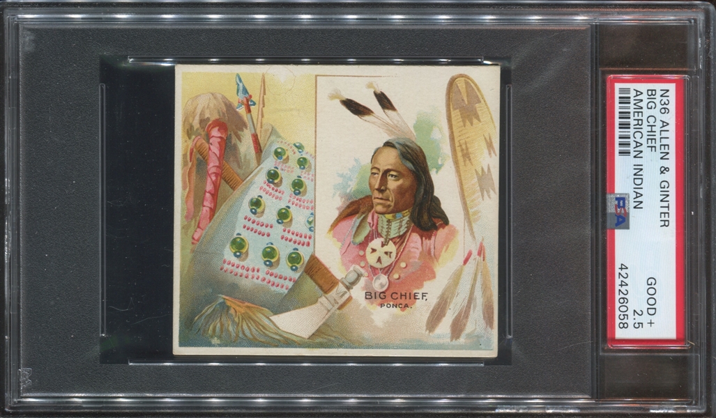 N36 Allen & Ginter American Indian Chiefs Big Chief PSA2.5 Good+
