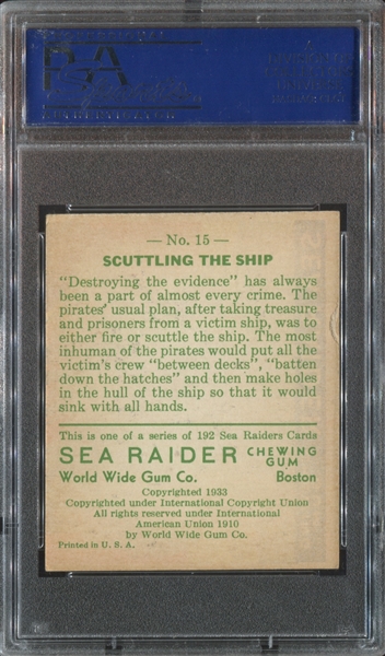 R124 Goudey Gum Sea Raiders #15 Scuttling the Ship PSA7 NM(OC)