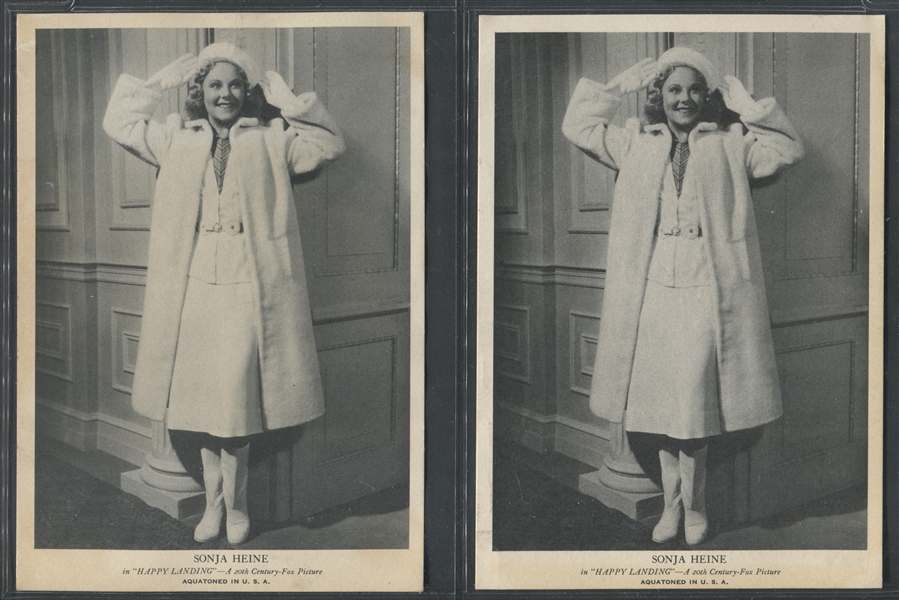 R96-1 Gum, Inc. Motion Picture Stars Sonja Heine (Henie) Type A and Type B Pair 