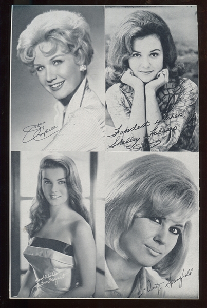 1960s Exhibit Recording Artists (Female) Complete Set (32) on 4-Card Uncut Panels