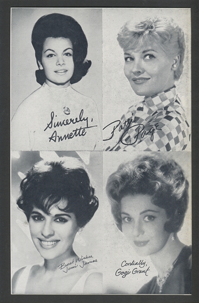 1960s Exhibit Recording Artists (Female) Complete Set (32) on 4-Card Uncut Panels