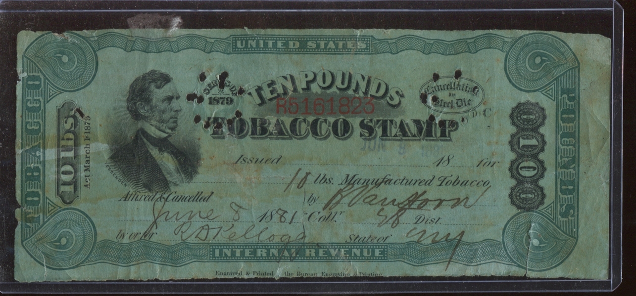 Vintage Ten Pound Tobacco Stamp