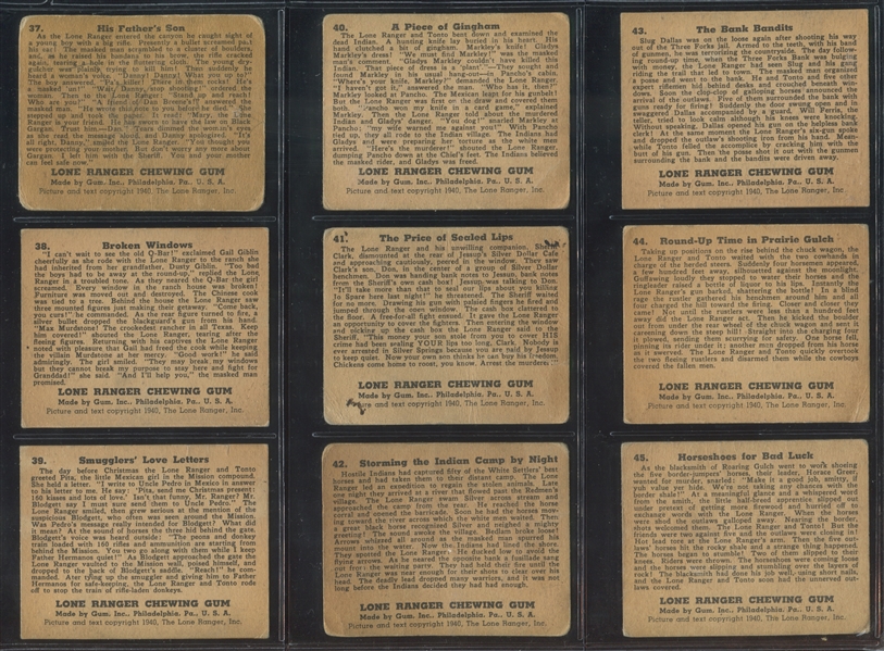 R83 Gum Inc Lone Ranger Complete Set of (48) Cards