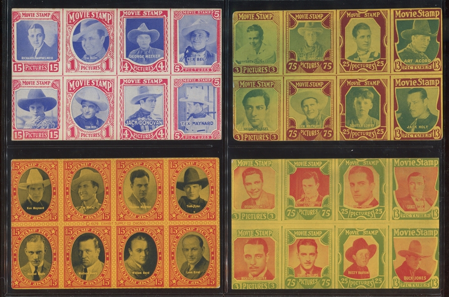 Fantastic Wild West Exhibit 8-1 Group of (12) Very Clean Cards with Advertising Backed Card