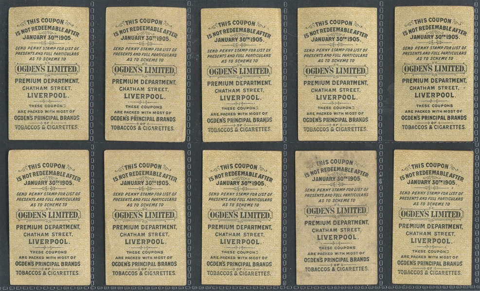 Lot of (25) Ogden's (UK) Coupons from 1903/1905