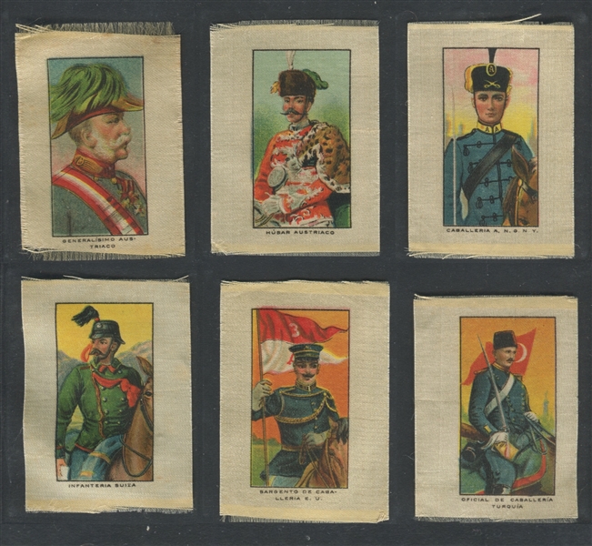 Lot of (6) Silks Similar to T80 Military Cards