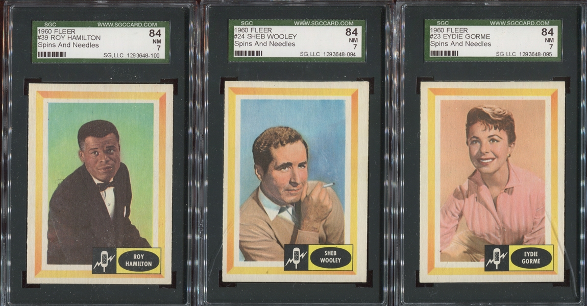 1960 Fleer Spins and Needles SGC84-Graded Lot of (11) Cards