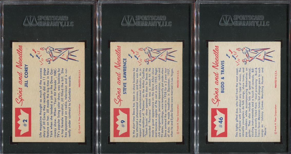 1960 Fleer Spins and Needles SGC84-Graded Lot of (11) Cards