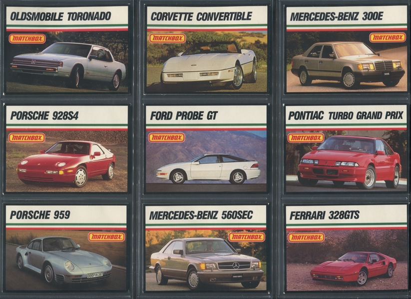 1989 Matchbox Car and Driver Collector Cards (33 Different)