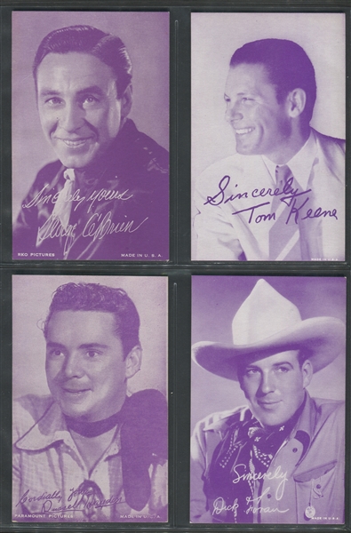 1950's Exhibit Western Purple Tint Lot of (16) Cards