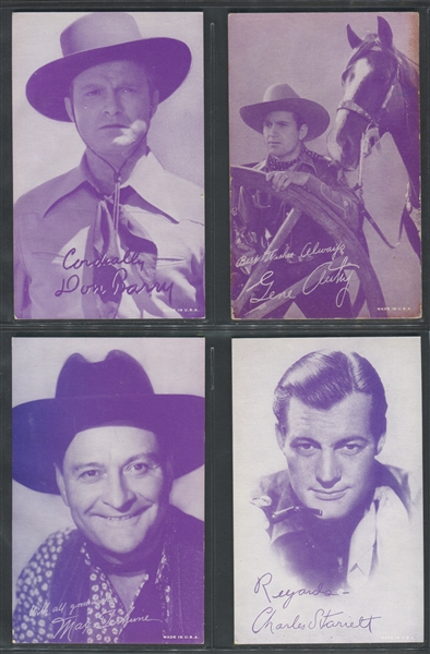 1950's Exhibit Western Purple Tint Lot of (16) Cards