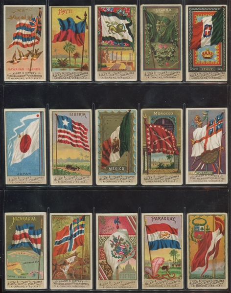 N9 Allen & Ginter Flags of all Nations Lot of (45) Cards 