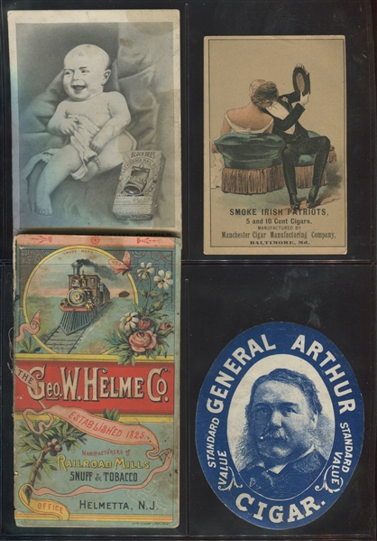Mix of 40 Different Pieces of Tobacco Ephemera Including Booklets, Coupons, Trade Cards, Cigar Box Labels 