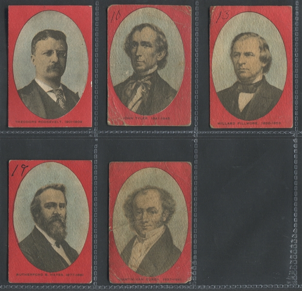 D67 Ward's Tip-Top Bread Presidents Lot of (5) Cards