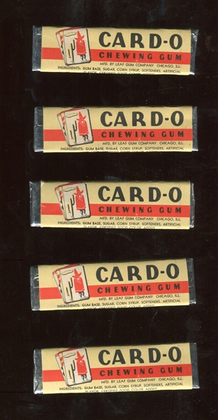 R112 Card-O Chewing Gum Lot of (5) Pieces of Gum