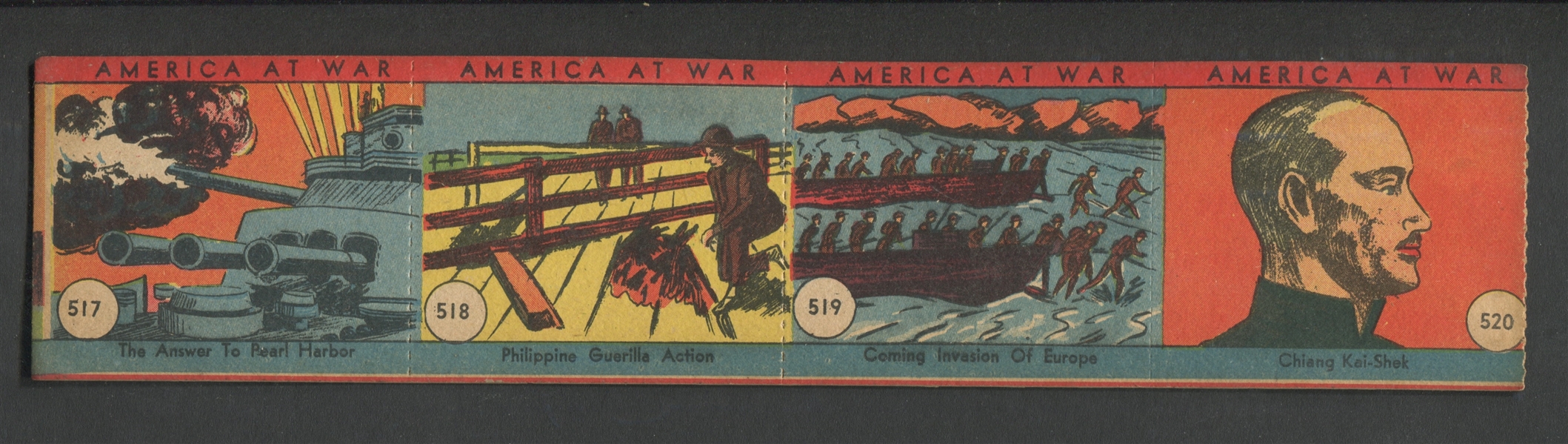 R12 America At War Strip Card Lot of (64) Cards in Four Card Strips