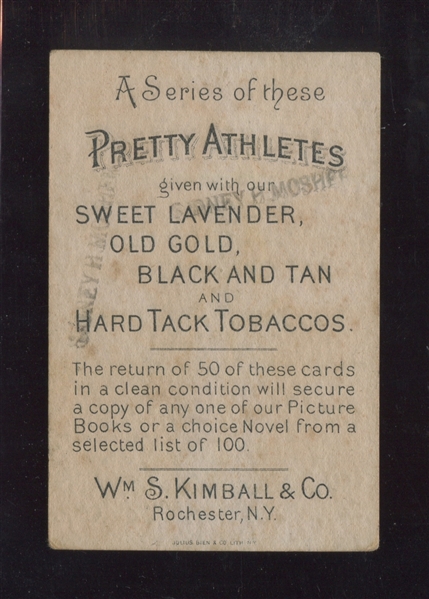 N196 Kimball Pretty Athletes Weight Pulling Type Card