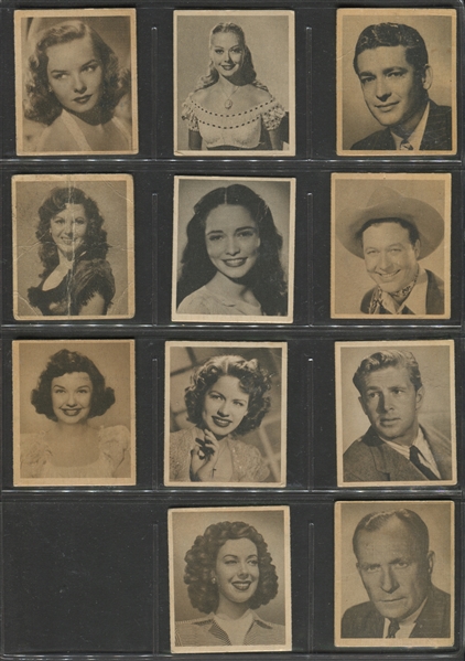 1948 Bowman Movie Stars Near Complete Set (34/36)