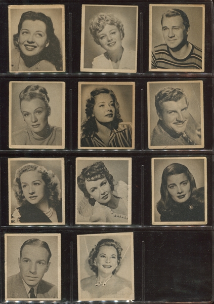 1948 Bowman Movie Stars Near Complete Set (34/36)