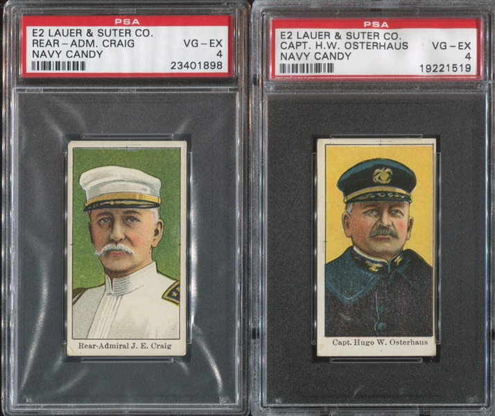 E2 Lauer & Suter Navy Officers Lot of (2) Cards