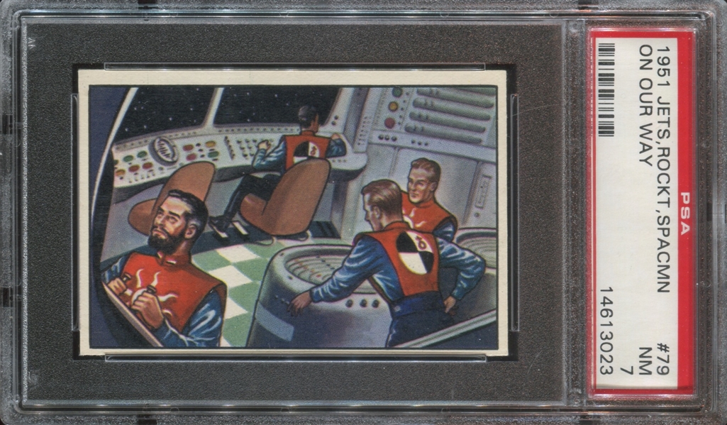 1951 Bowman Jets, Rockets Spacemen #79 On Our Way PSA7 NM