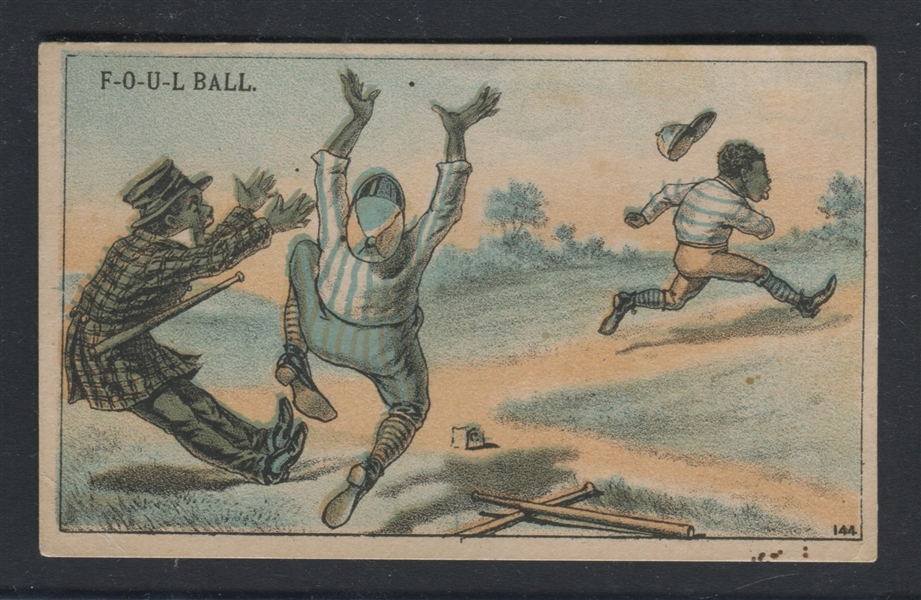 H804-5 Interesting Baseball Trade Card with African American Subjects