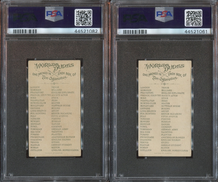 N31 Allen & Ginter World's Dudes Lot of (5) PSA4 VG-EX Graded Cards